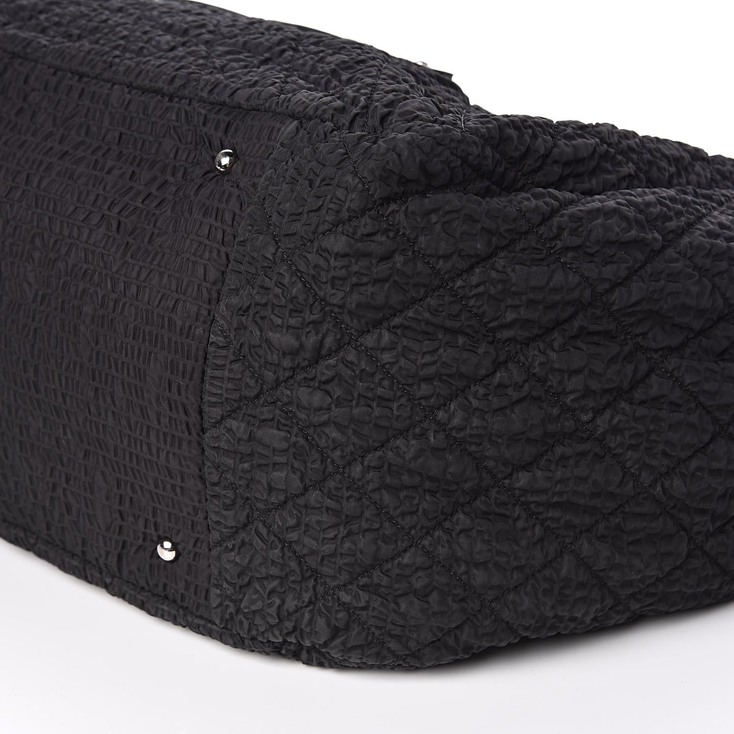 Nylon Patent Quilted CC Tote Black