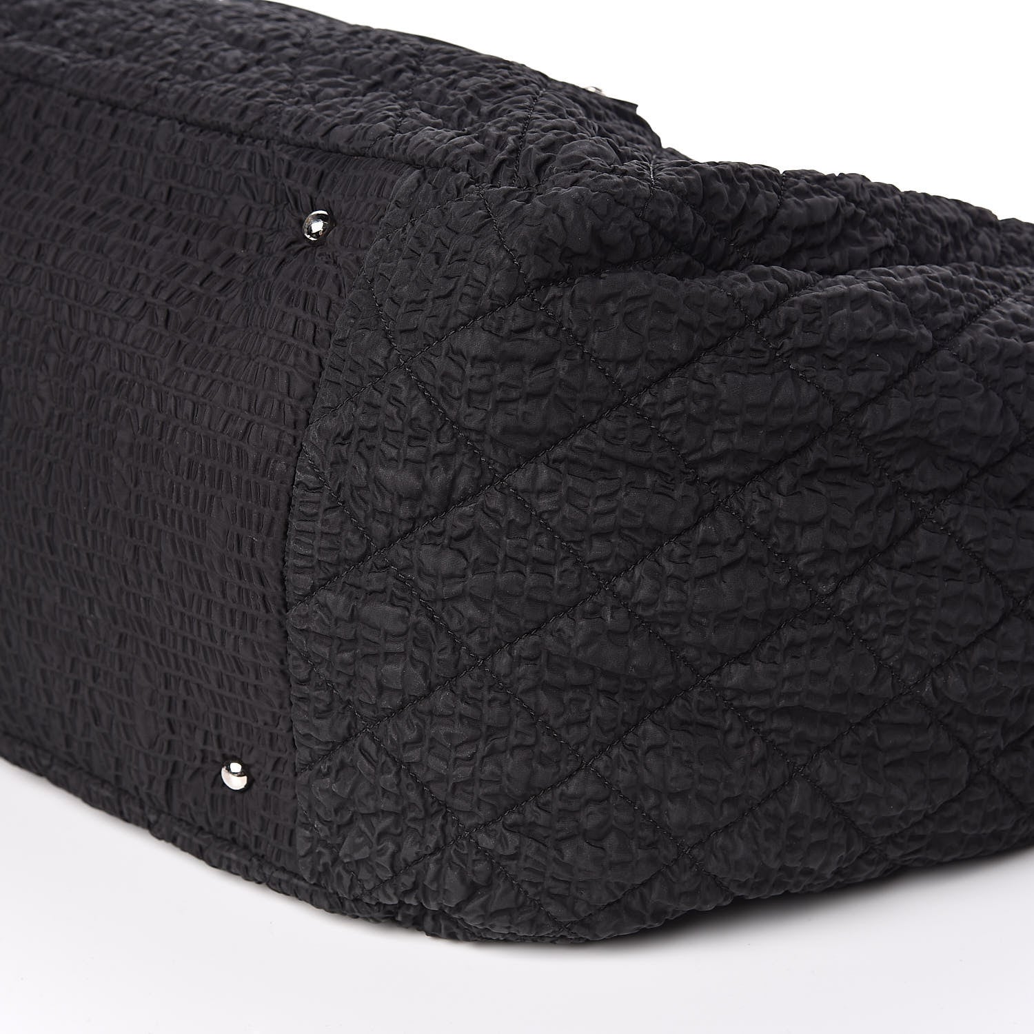 Chanel Nylon Patent Quilted CC Tote Black 9 of 10