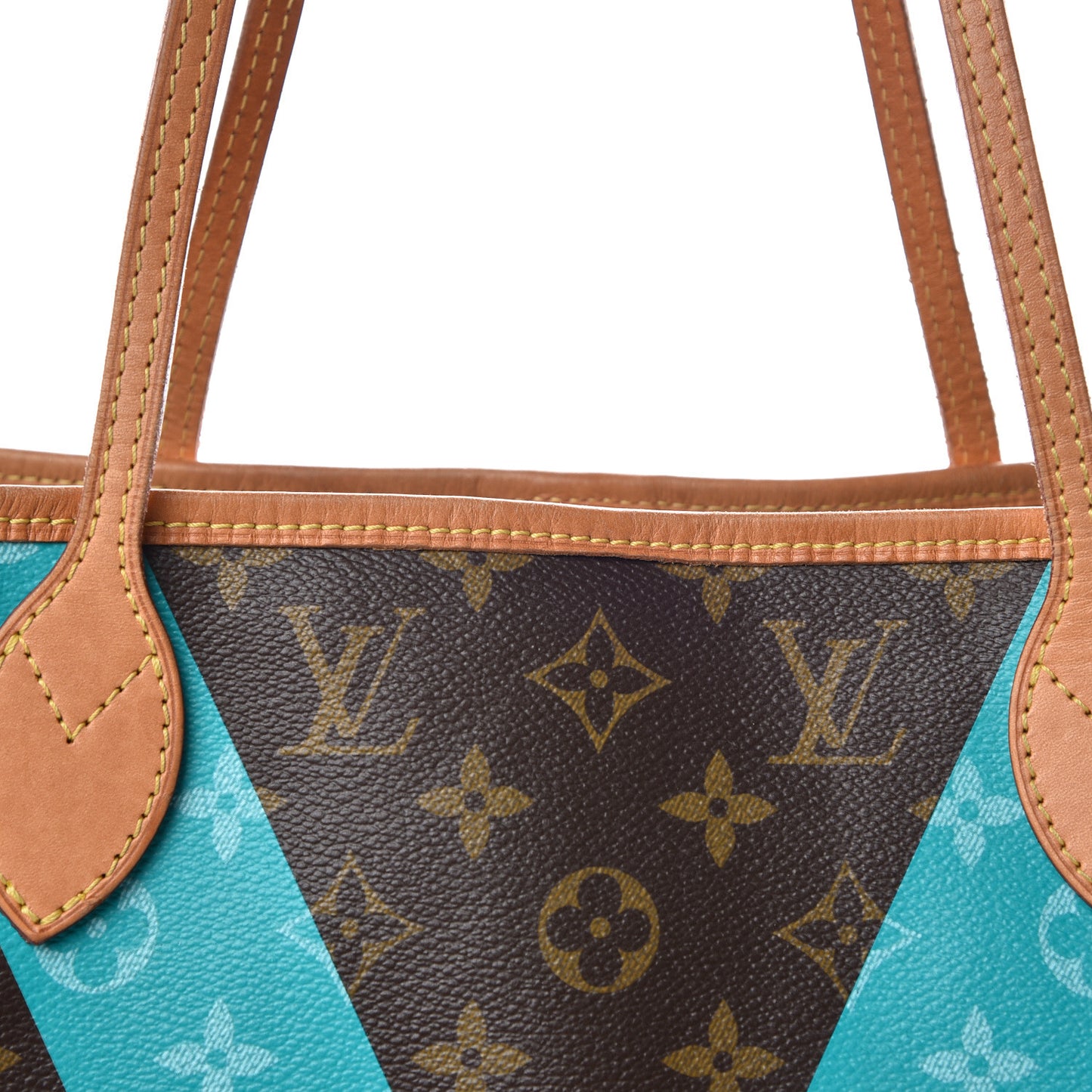 Monogram V Neverfull MM Turquoise