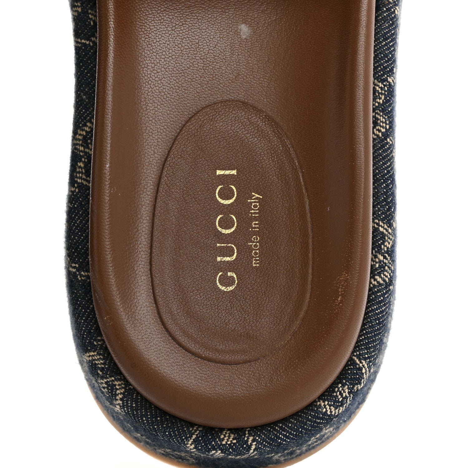 Gucci New Denim GG Monogram Angelina Platform 55mm Slide Sandals 36.5 Blue Tea 7 of 7