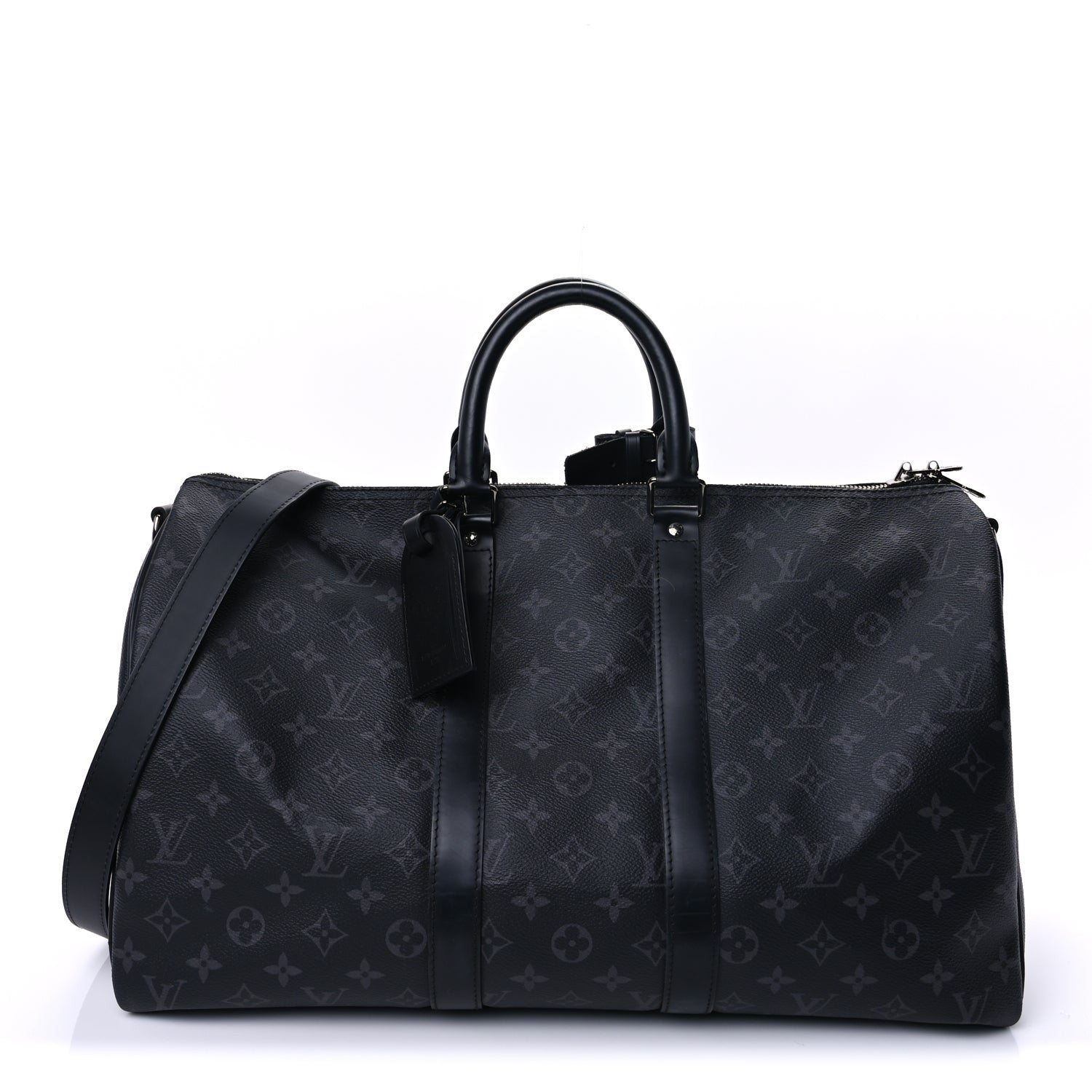 Louis Vuitton Monogram Eclipse Keepall Bandouliere 45  Black 1 of 8