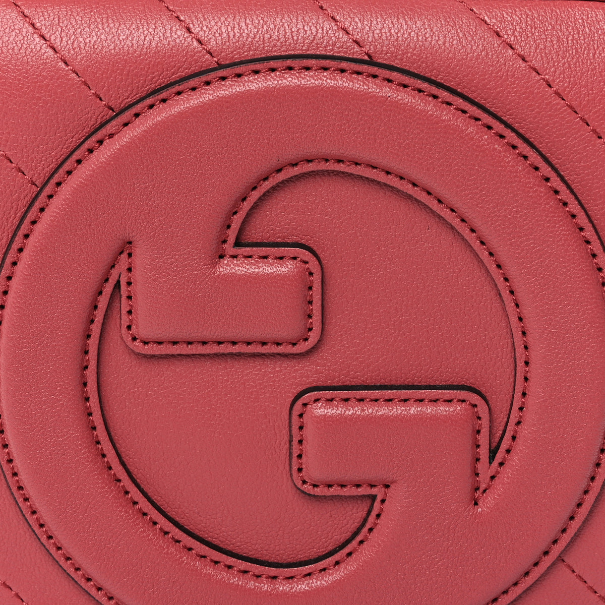 Sakai Be Green Calfskin Diagonal Stitched Blondie Top Handle Bag Pink