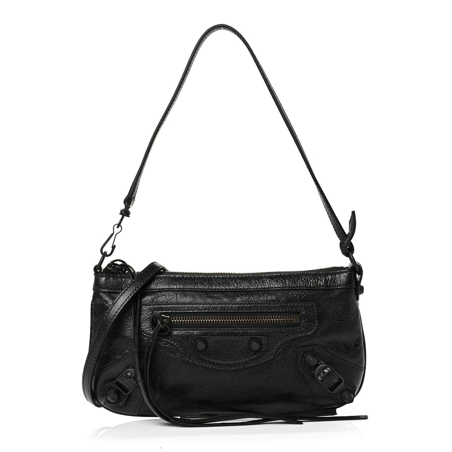 Agneau Arena Classic Hardware Le City Pouch On Strap Black