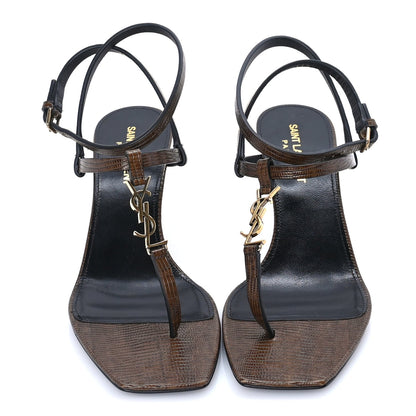 Saint Laurent Calfskin Cassandra 60 Sandals 37.5 Macadamia Brown 3 of 7