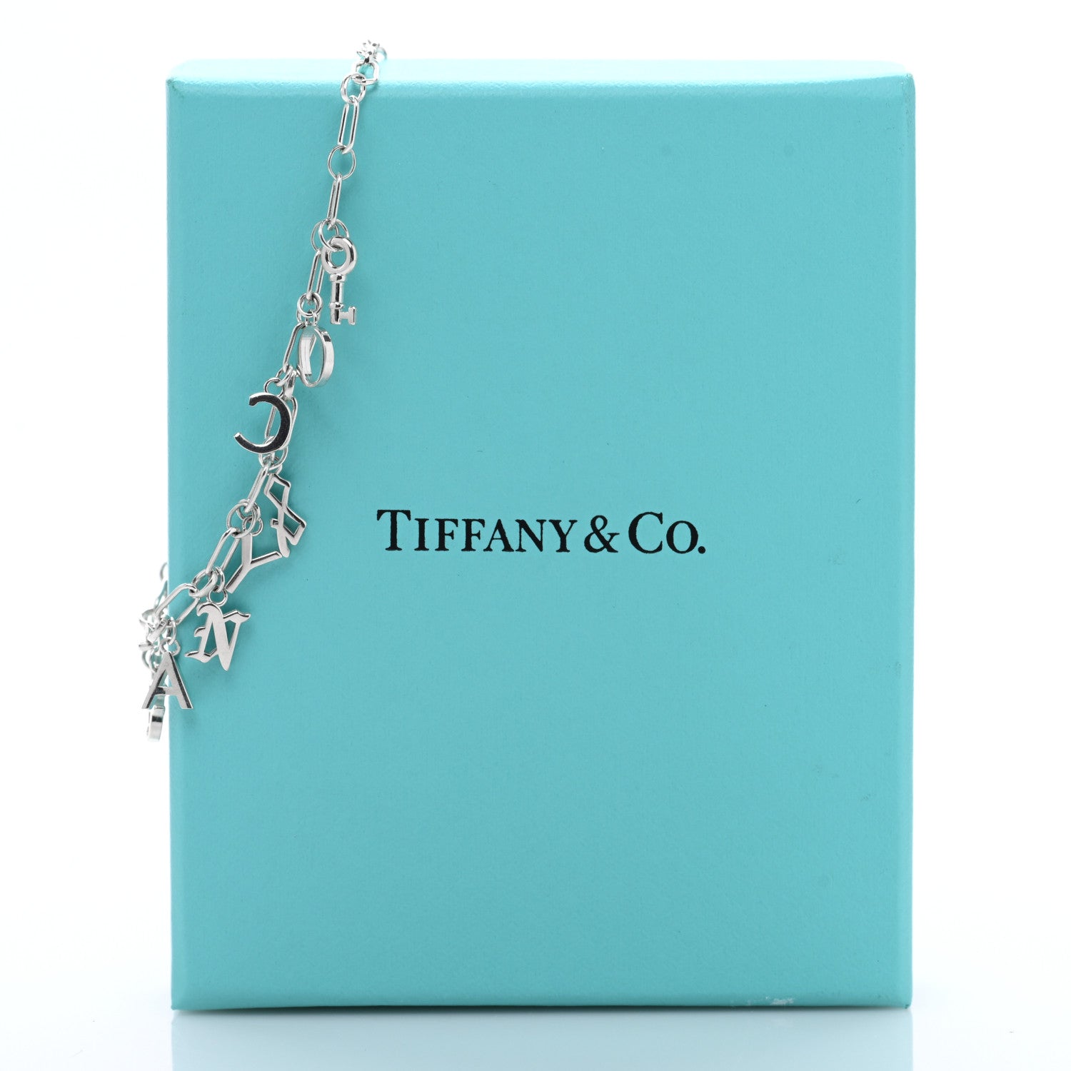 Tiffany Sterling Silver Enamel Love Notes Logo Charm Bracelet Blue 4 of 4