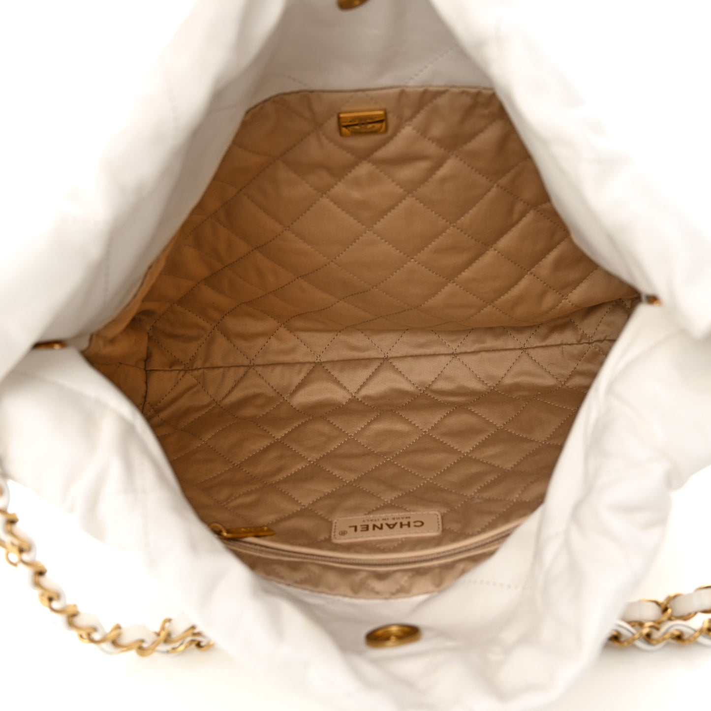Calfskin Quilted Small Chanel 22 White