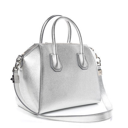 Givenchy Metallic Sugar Goatskin Small Antigona Silver 3 of 15