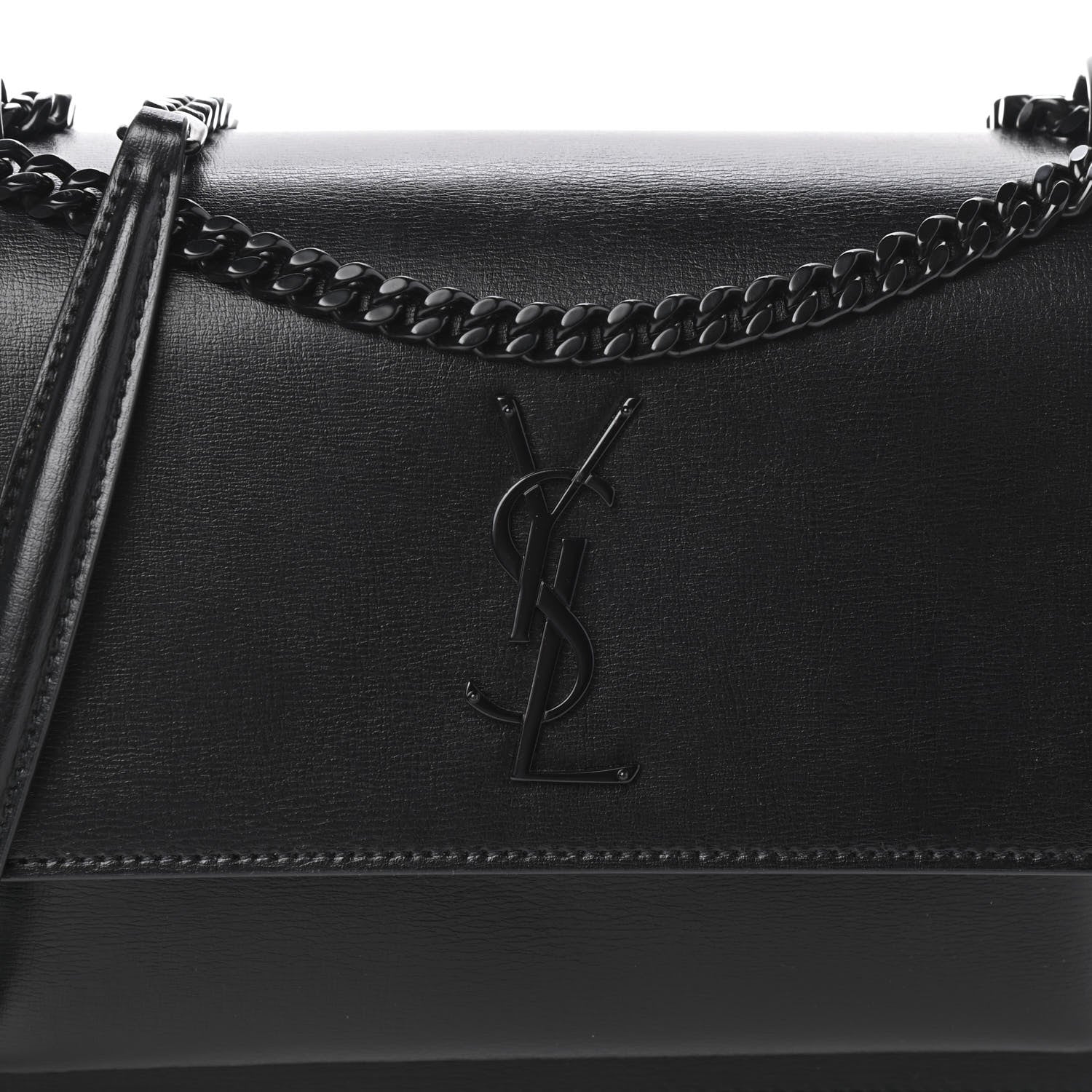 Saint Laurent Calfskin Medium Monogram Sunset Black 7 of 9