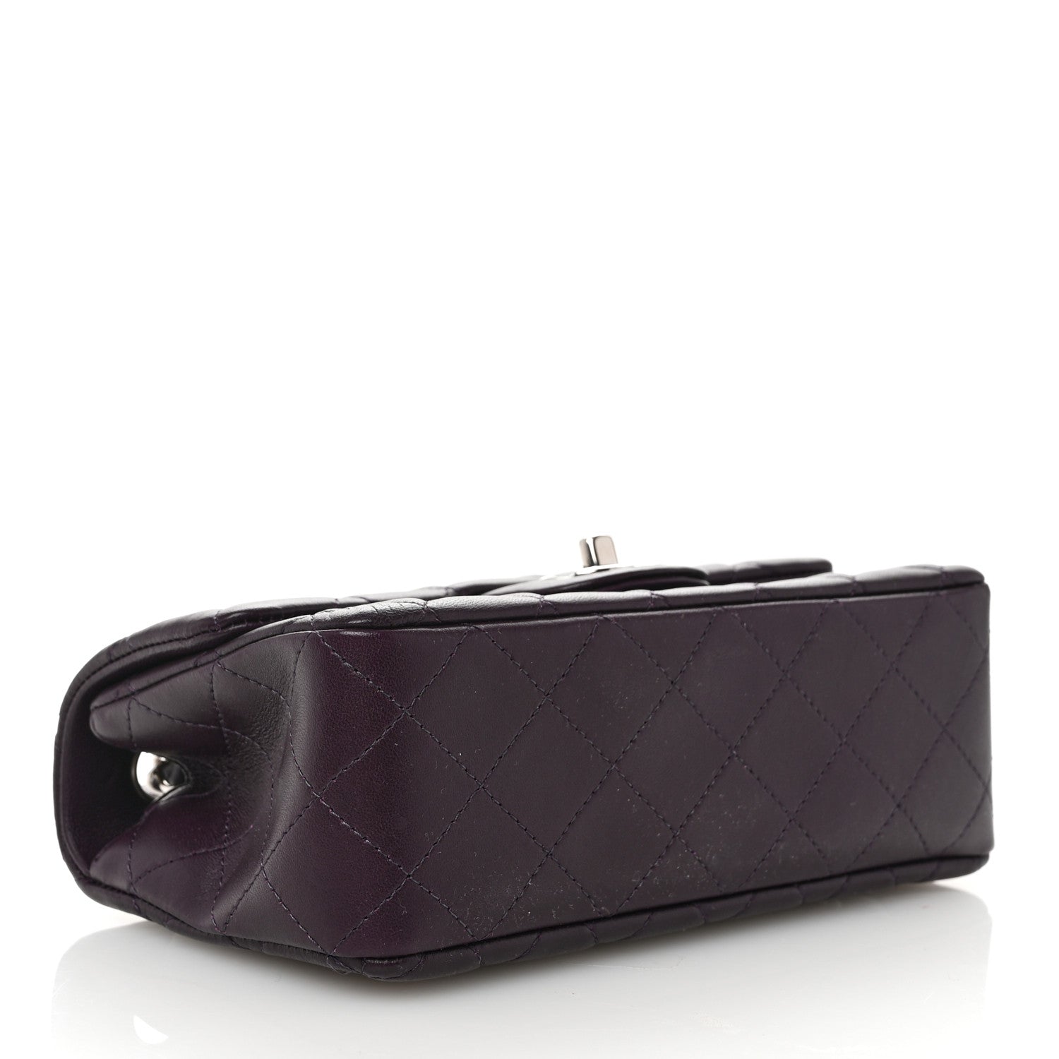Chanel Lambskin Quilted Mini Rectangular Flap Dark Purple 4 of 11