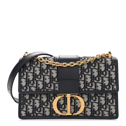 Christian Dior Oblique 30 Montaigne Chain Flap Bag Blue 1 of 8