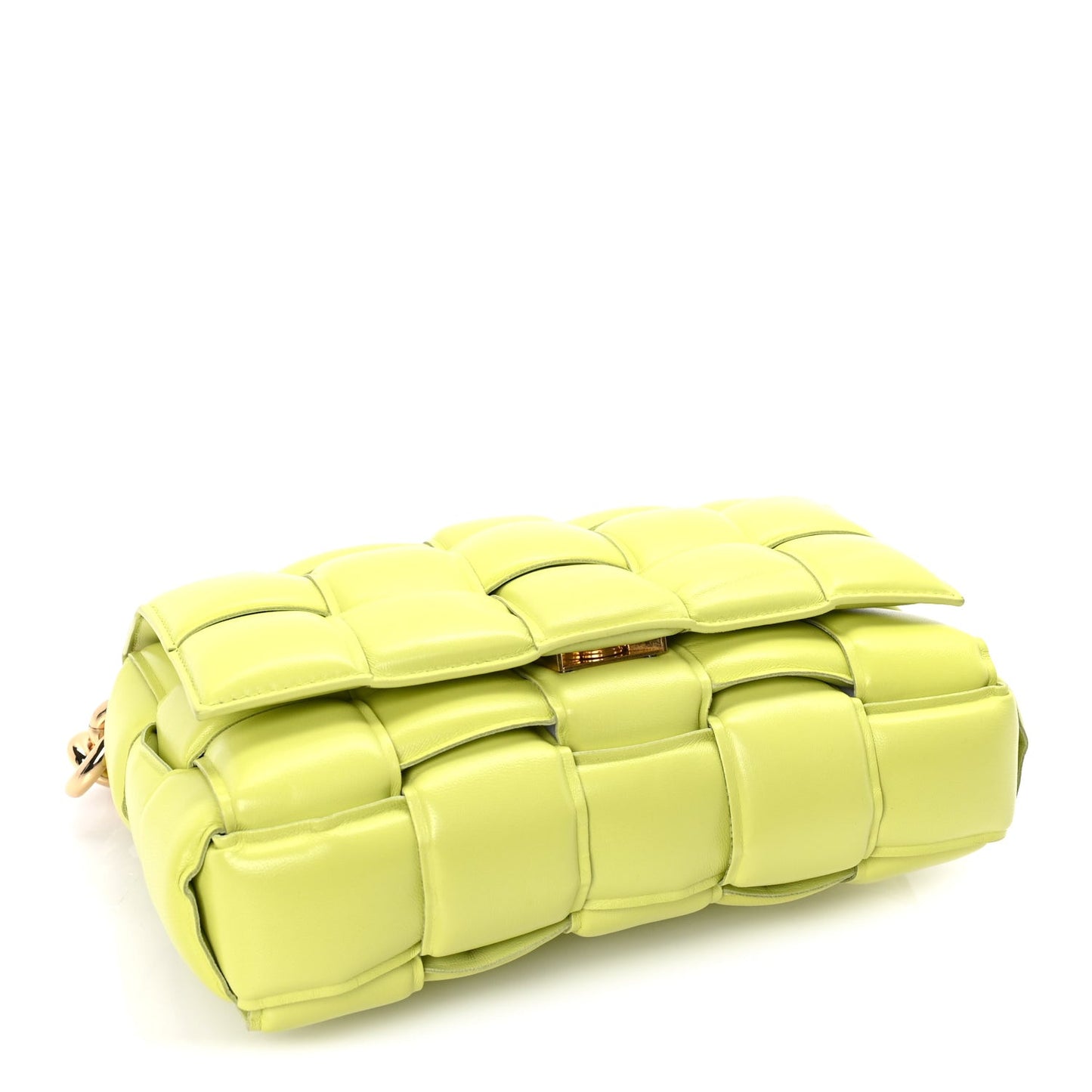 Lambskin Maxi Intreccio Padded Chain Cassette Crossbody Bag  Kiwi