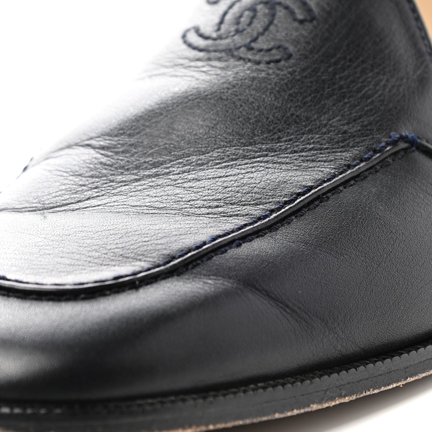 Lambskin CC Loafers 39.5 Navy