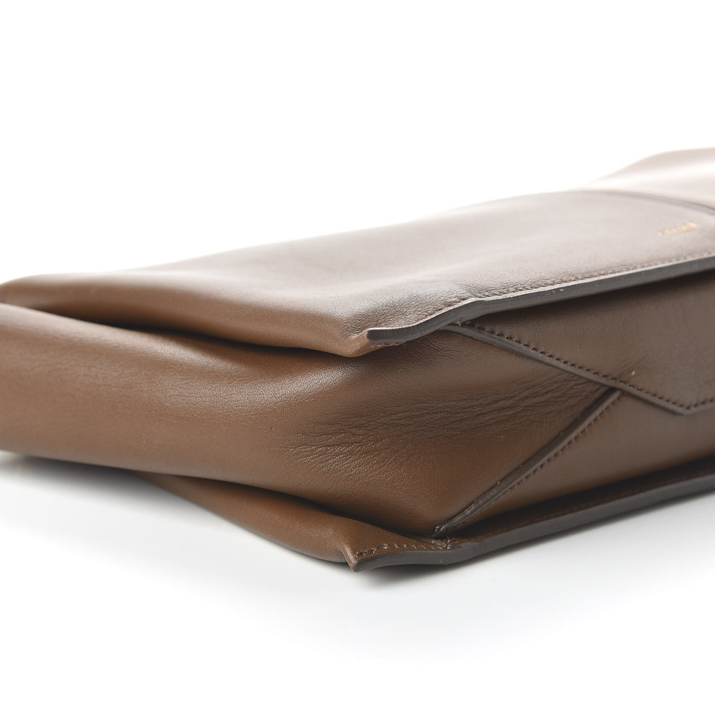 Natural Calfskin Tri-Fold Clutch on Chain Havana