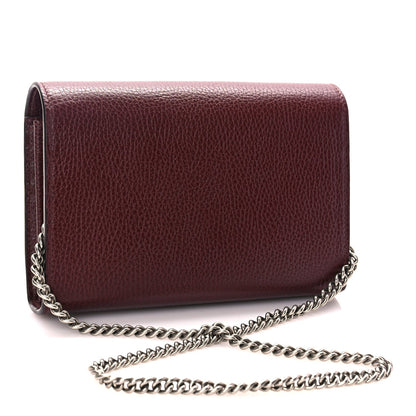 Gucci GUCCI Dollar Calfskin Crystal Mini Dionysus Chain Wallet Vintage Bordeaux 2 of 10