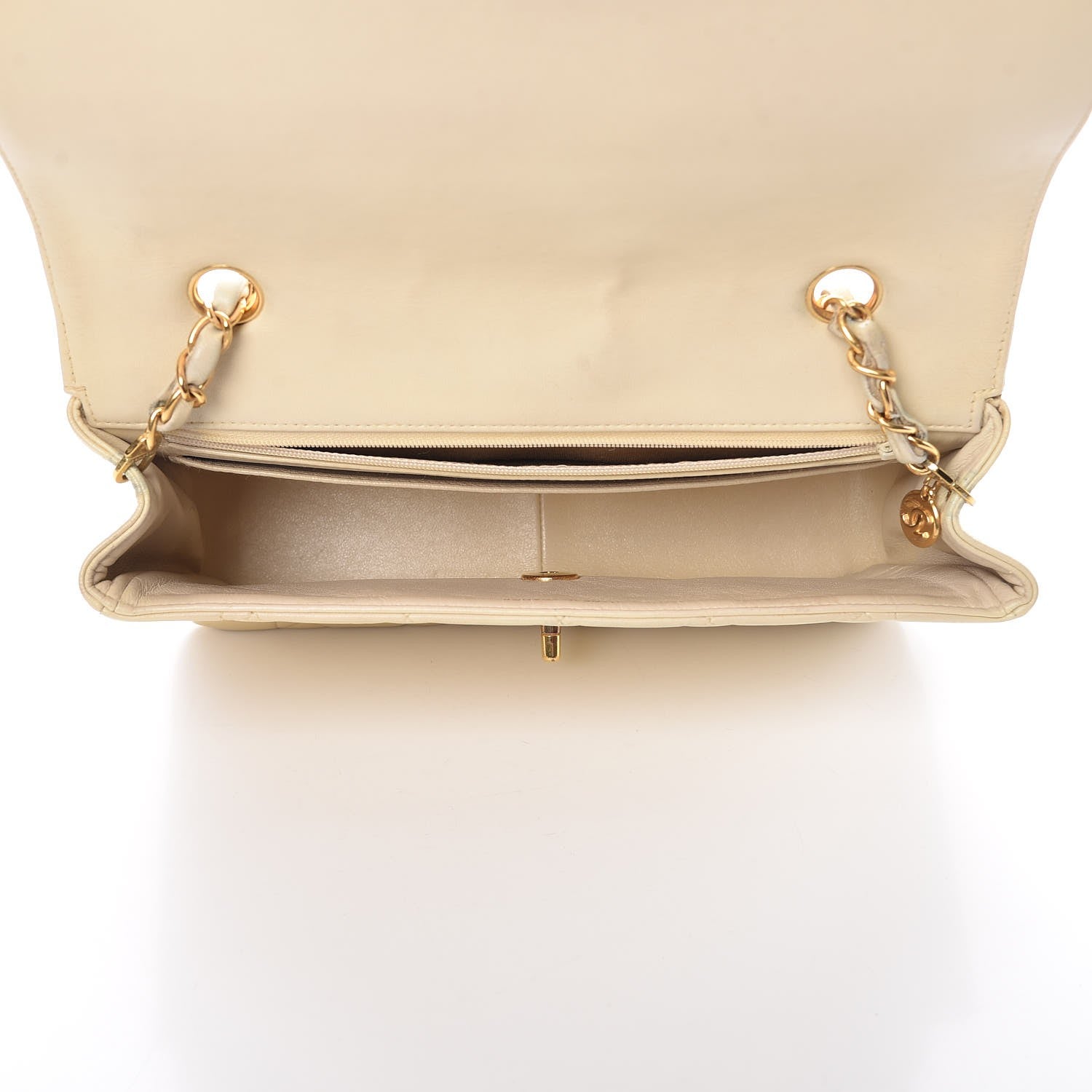 Chanel Lambskin Quilted Small Single Flap Beige 5 of 17