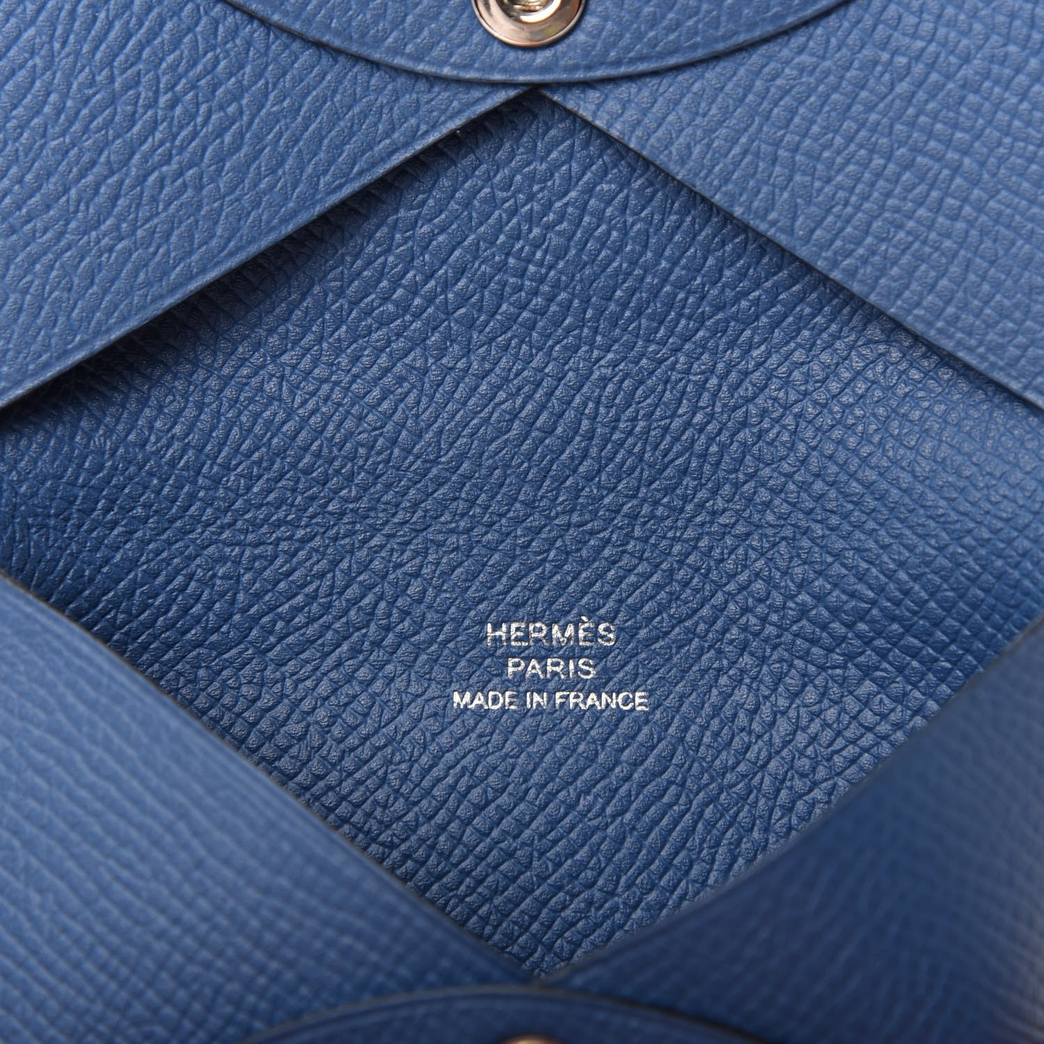 Hermes Epsom Calvi Card Case Bleu Agate 6 of 6