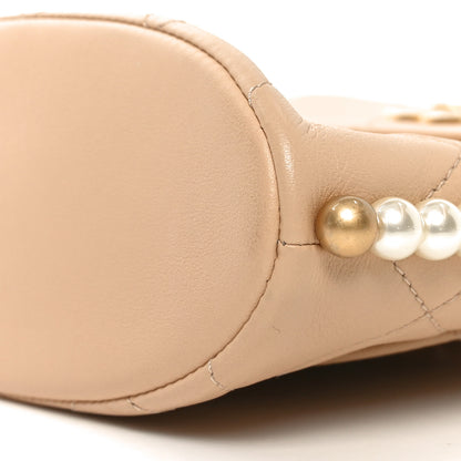 Chanel Calfskin Quilted Pearl Small Hobo Bag Beige 10 of 10