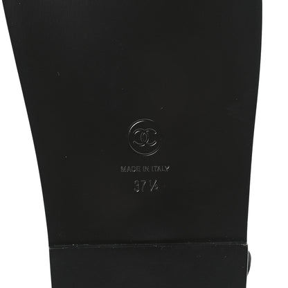 Chanel Grosgrain Quilted Bow Dad Sandals 37.5 Black 6 of 9