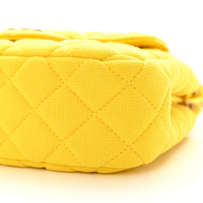 Chanel Jersey Quilted Small Wavy CC Hobo Yellow 10 of 10