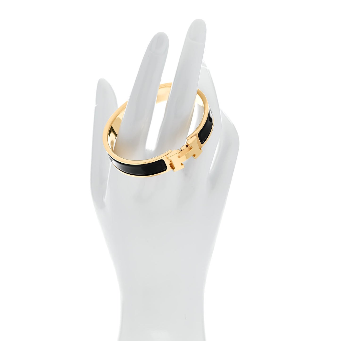 Enamel Narrow Clic Clac H Bracelet PM Black