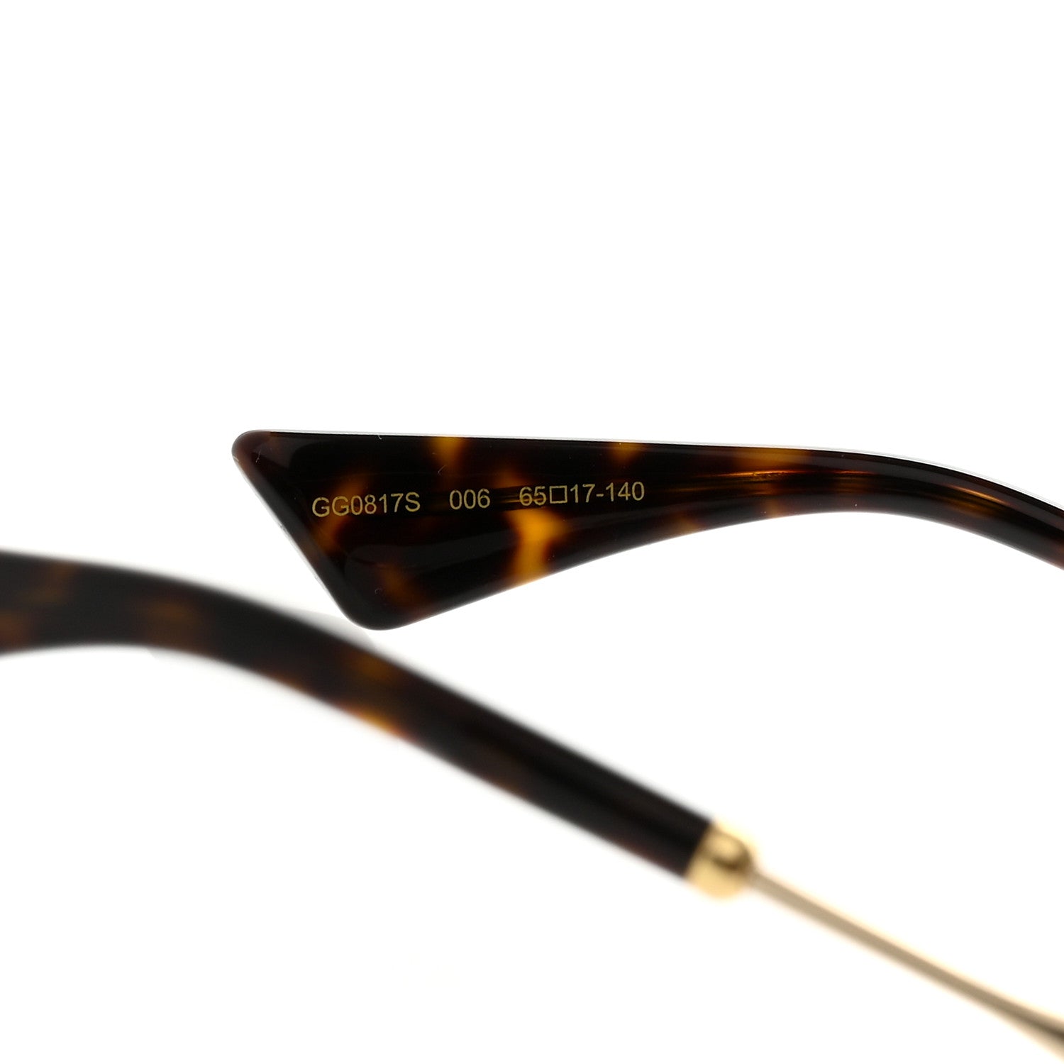 Gucci Metal Square Frame Sunglasses GG0817S Gold Grey 7 of 8