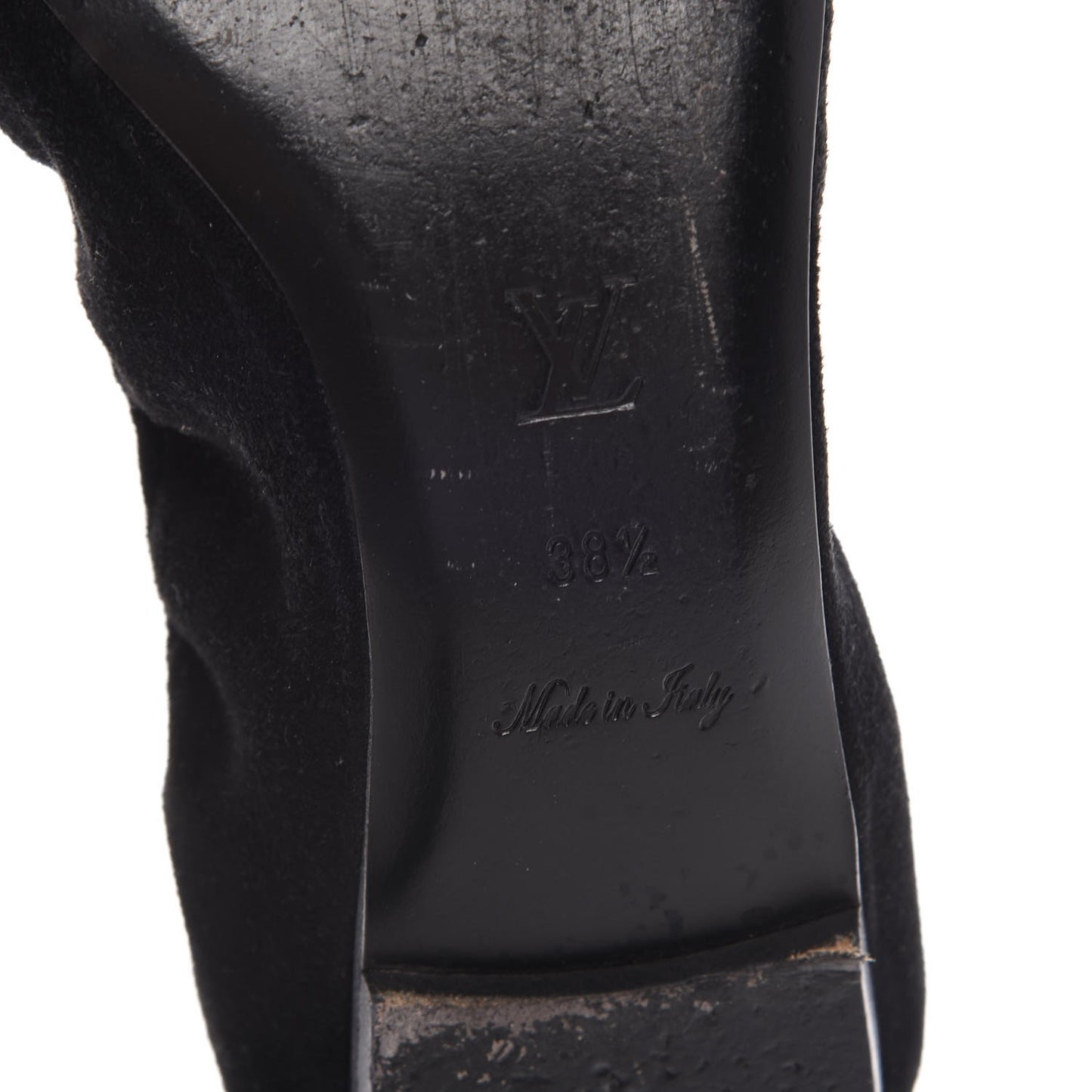Suede Satin Leopard Mimi Bow Ballerina Flats 38.5 Black