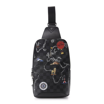 Louis Vuitton Damier Graphite World Map Avenue Sling Backpack 1 of 10