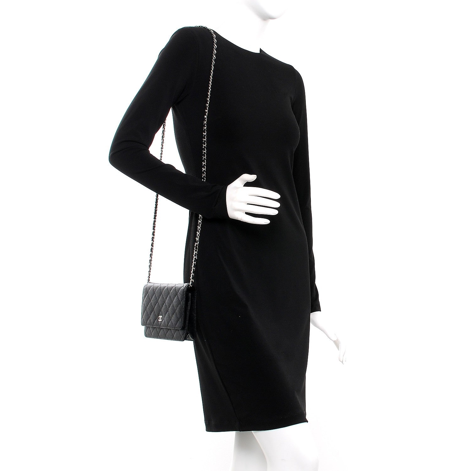 Chanel Caviar Quilted Wallet On Chain WOC Black 2 of 9