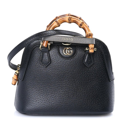 Gucci Textured Dollar Calfskin Mini Diana Dome Tote Bag  Black Dusty Grey 1 of 7