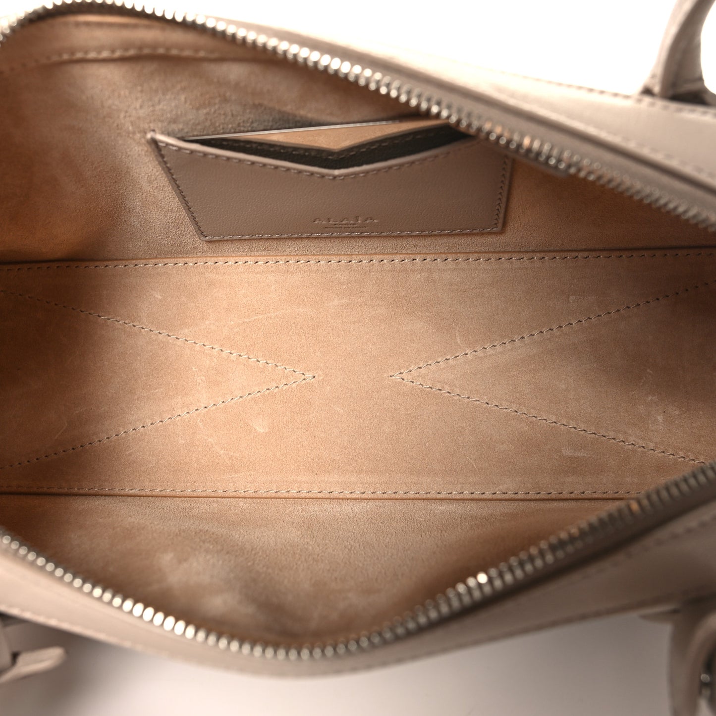 Shiny Goatskin Medium Le Teckel Bag Grege