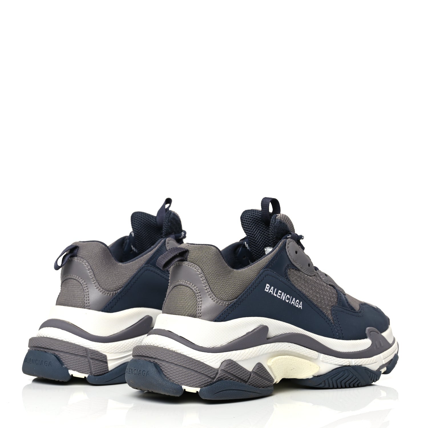 Balenciaga Fabric Mesh Mens Triple S Sneakers 41 Dark Grey Navy 5 of 9