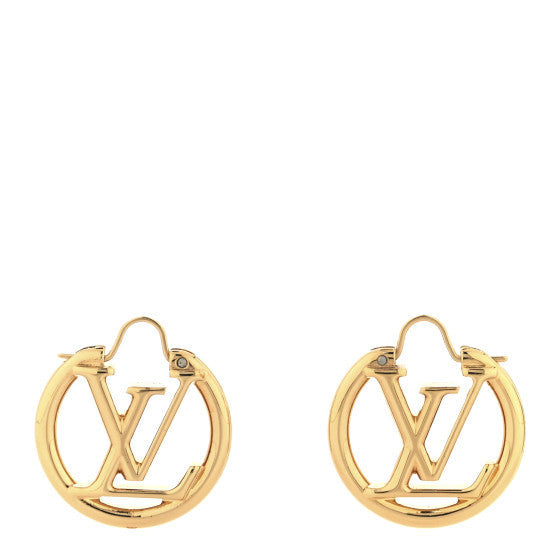 Louis Vuitton Metal Small Louise Hoop Earrings Gold 1 of 4
