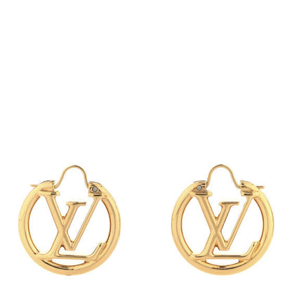 Louis Vuitton Metal Small Louise Hoop Earrings Gold 1 of 4