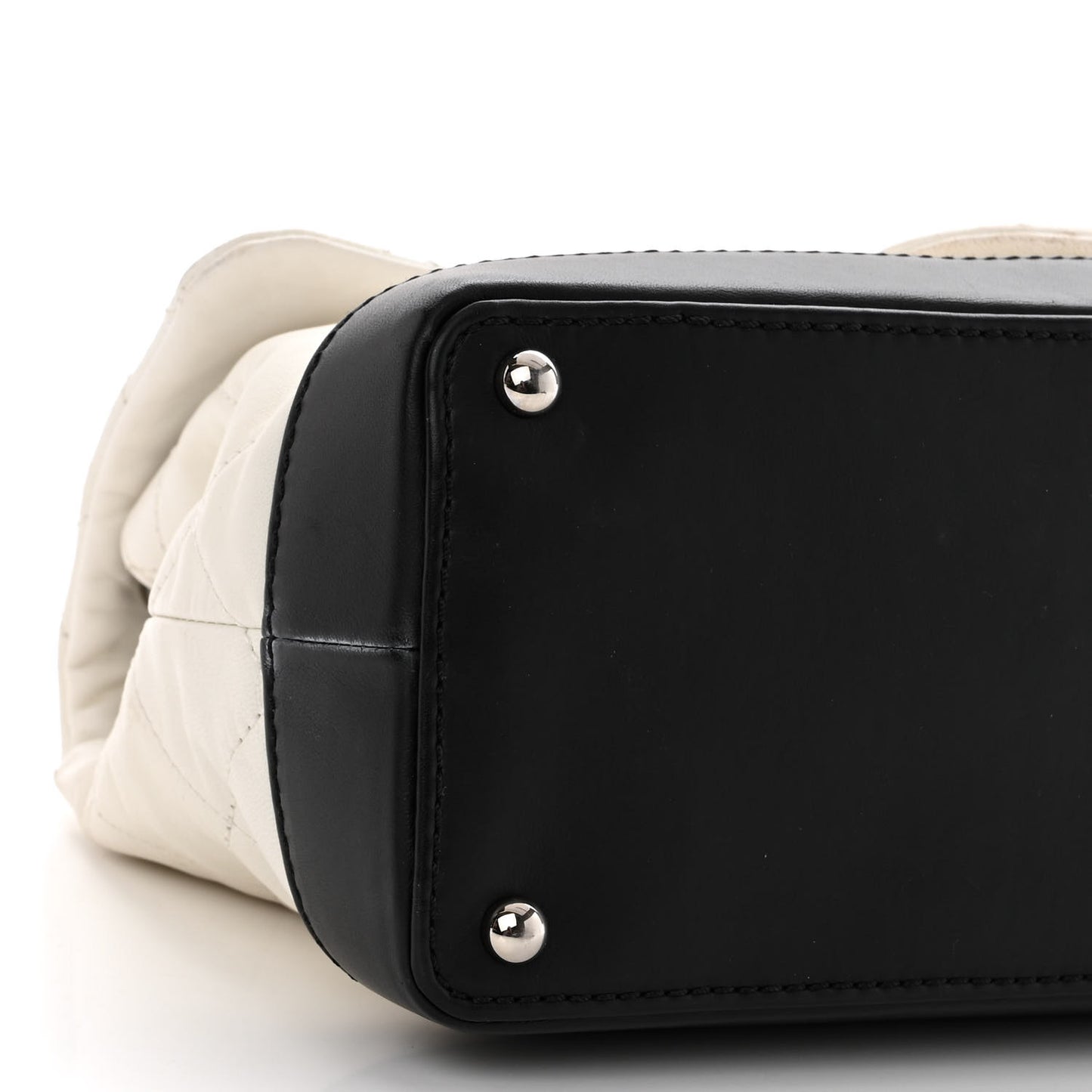 Calfskin Quilted VIP Flap White Black