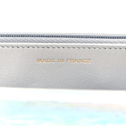 Chanel Iridescent Goatskin Quilted Wallet On Chain WOC Silver 7 of 12
