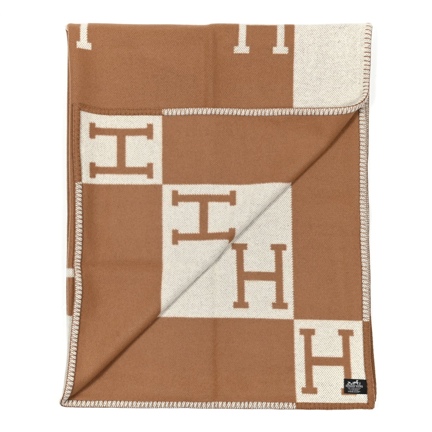 Wool Cashmere Avalon Blanket Ecru Camel