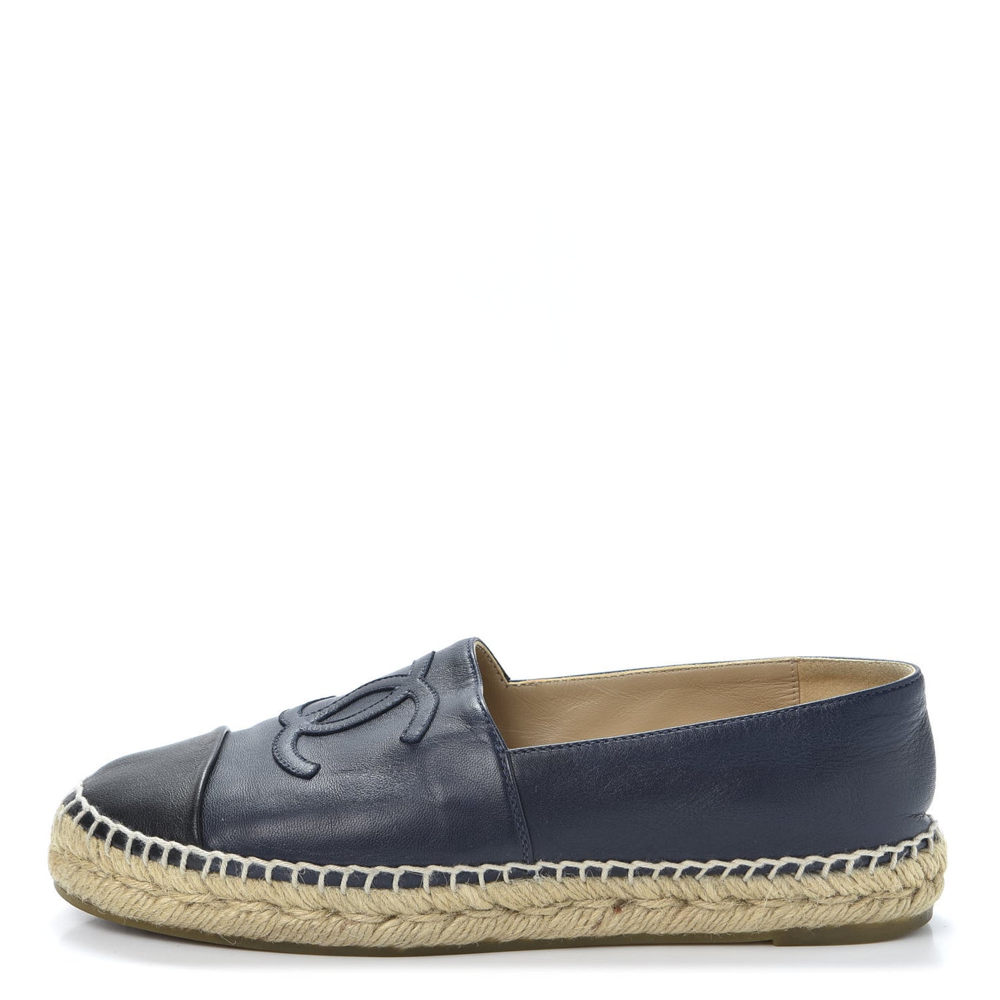 Lambskin CC Espadrilles 37 Navy Black