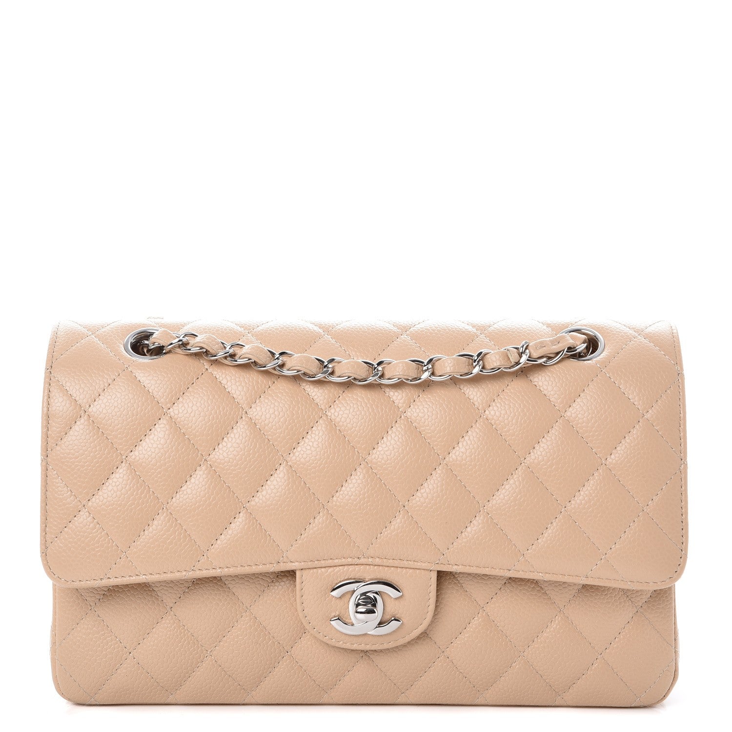 Chanel Caviar Quilted Medium Double Flap Beige Clair 1 of 8