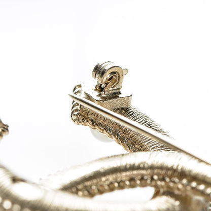 Chanel Pearl Large CC Brooch Gold 4 of 5