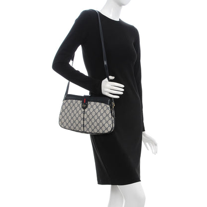 Gucci GG Plus Monogram Web Shoulder Bag Navy 2 of 13