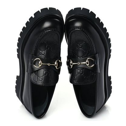 Gucci ssima Cordovan Lux Womens Harald Horsebit 25mm Platform Loafers 40  Black 5 of 7