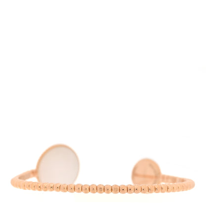 Christian Dior 18K Rose Gold Diamond Pink Opal Mother of Pearl Rose Des Vents Cuff Bracelet 2 of 3