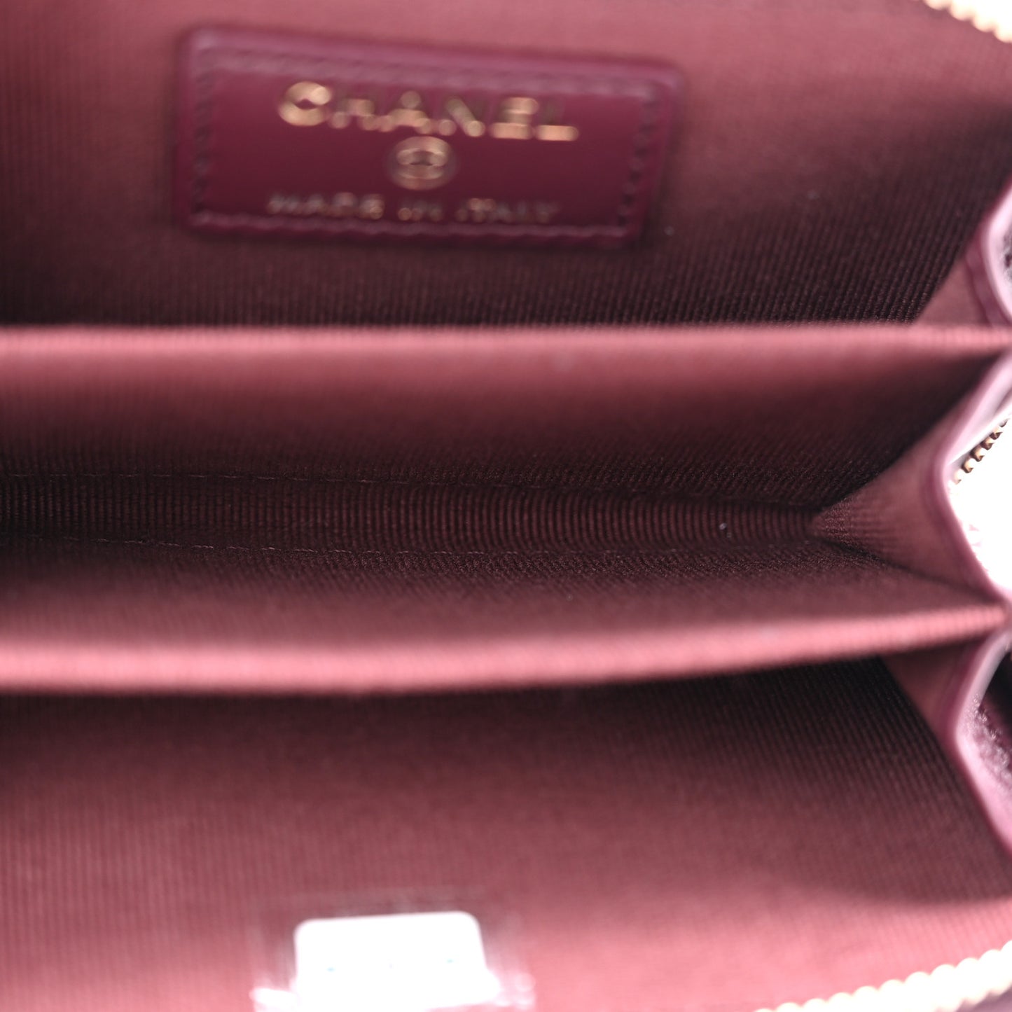 Caviar Quilted Zip Around Coin Purse Dark Burgundy