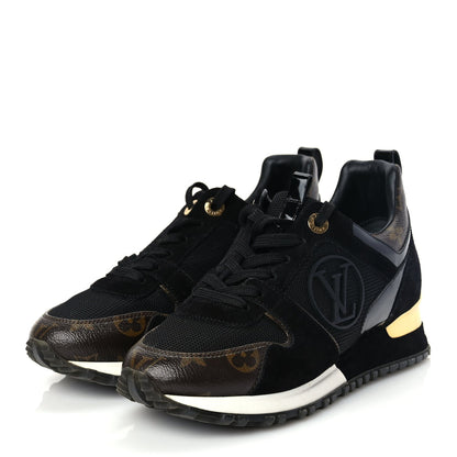 Louis Vuitton Suede Monogram Run Away Sneakers 35 Black 2 of 8