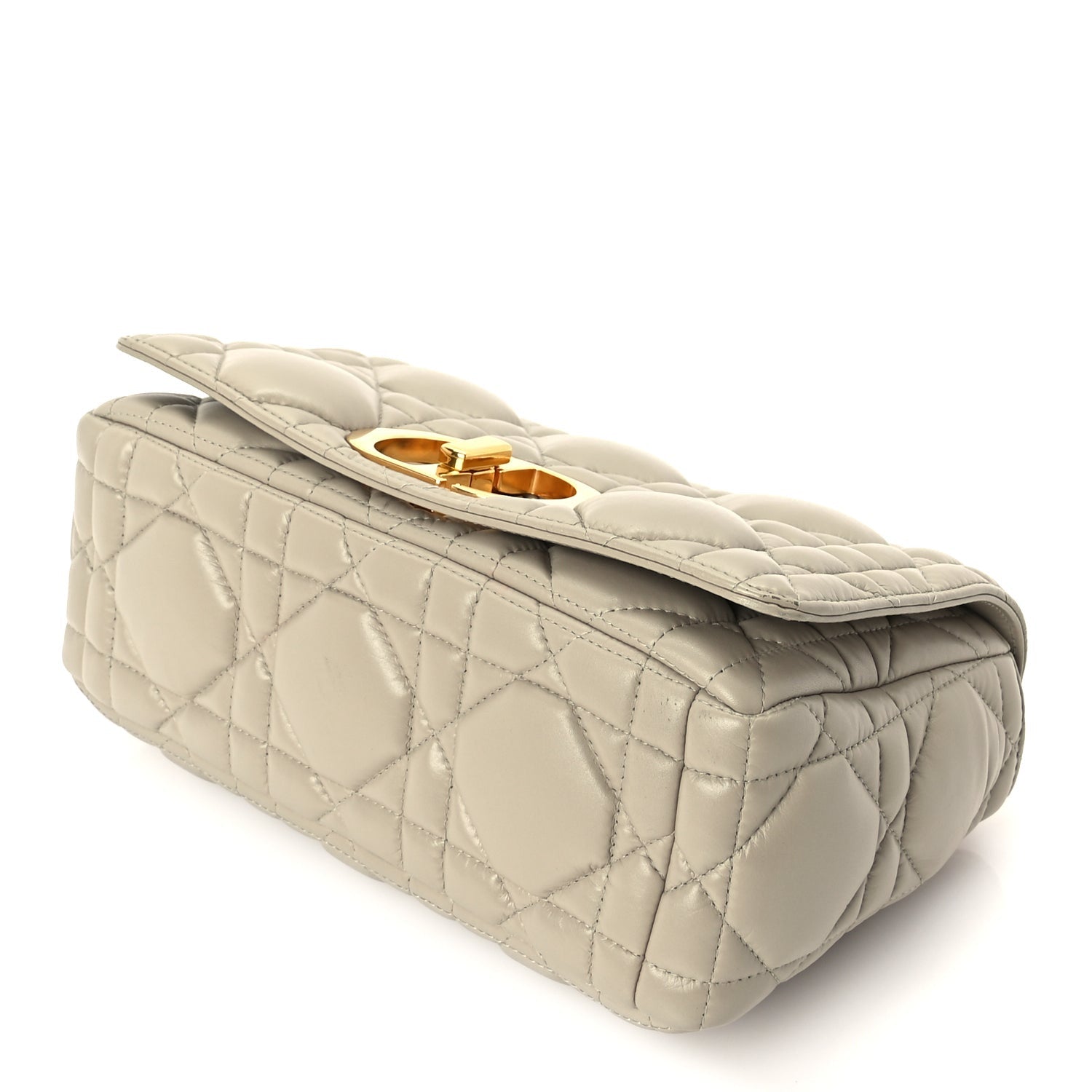Christian Dior Calfskin Macrocannage Medium Caro Bag  Sand 8 of 8