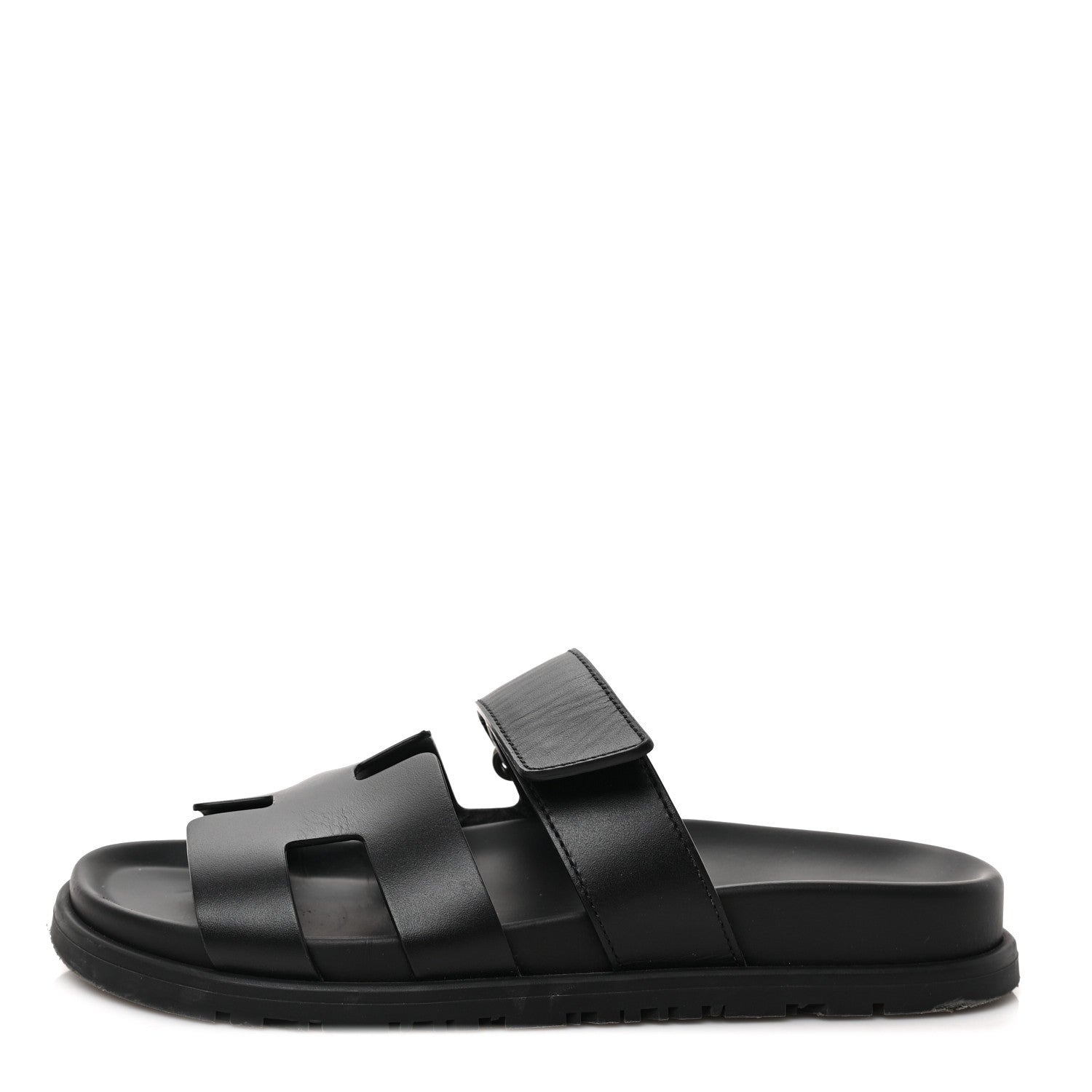 Hermes Calfskin Womens Chypre Sandals 35.5 Black 1 of 10