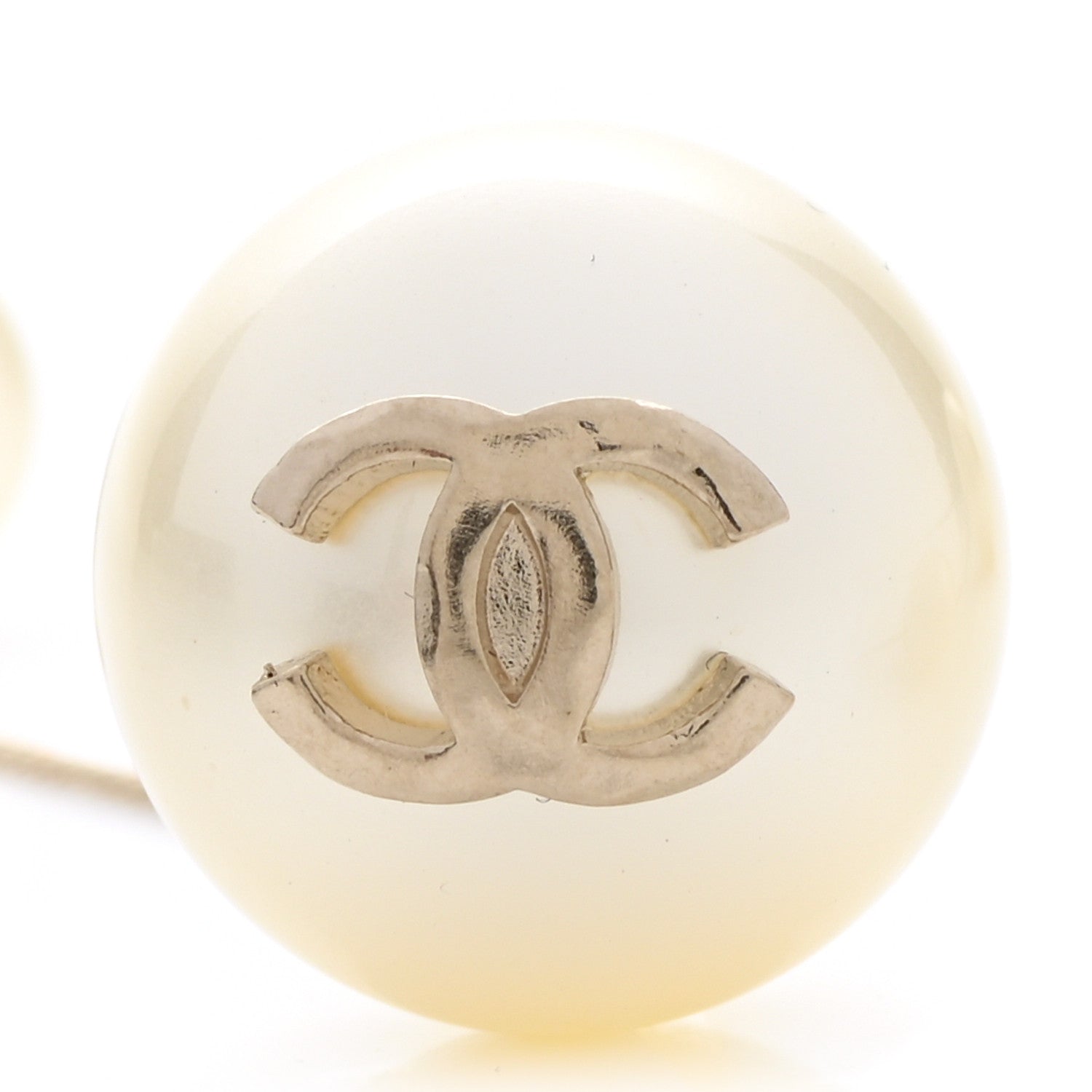 Chanel Pearl CC Chain Drop Earrings Gold 4 of 4