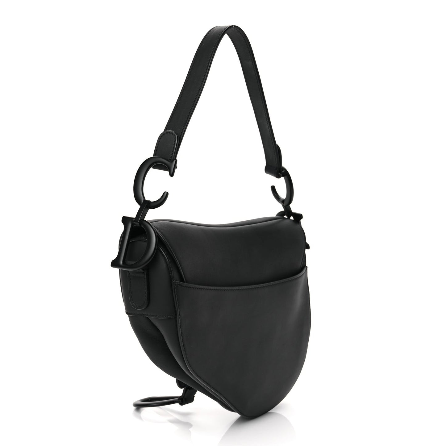 Ultra Matte Calfskin Saddle Bag Black
