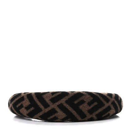 Fendi Wool Cashmere FF Logo Headband Tobacco 6 of 7