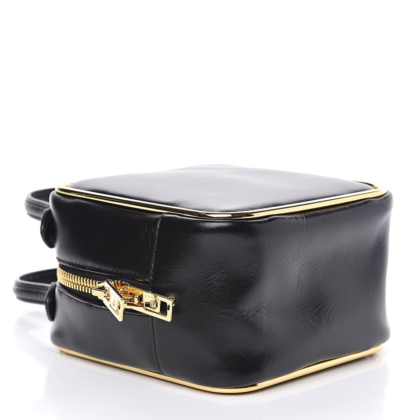 Supple Calfskin Halo Top Handle Bag Black